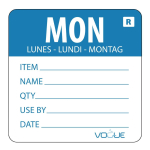 Removable Day Of the Week Label 49x60mm - Monday
