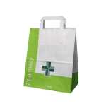 Paper Green Cross Carrier Bags Small 300(h)x250(w)x140(g)mm