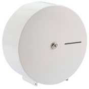 Mini Jumbo Toilet Roll Dispenser White Metal