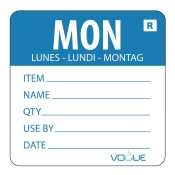 Removable Day Of the Week Label 49x60mm - Monday