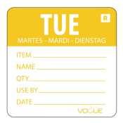 Removable Day of the Week Label 49x60mm - Tuesday
