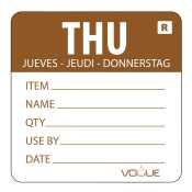 Removable Day of The Week Label 49x60mm - Thursday