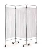 Chrome Ward Screen 3 Section with Curtains
