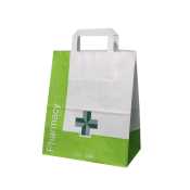 Paper Green Cross Carrier Bags Small 300(h)x250(w)x140(g)mm