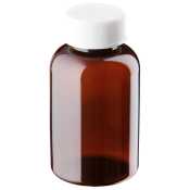 200ml Amber Plastic Pre-capped Unopac Bottles