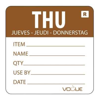 Removable Day of The Week Label 49x60mm - Thursday