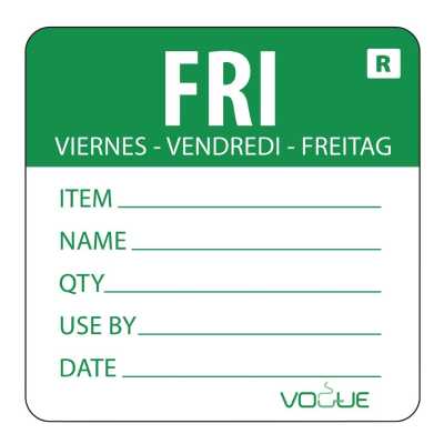 Removable Day of The Week Label 49x60mm - Friday