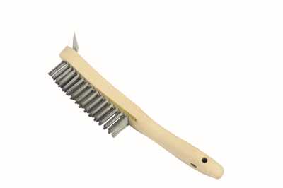 Wire Brush 4 Row With Scraper
