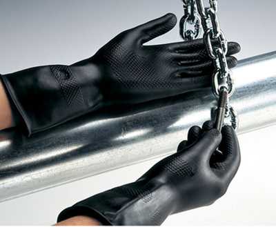 Vileda Heavy Duty Black Rubber Gloves Small