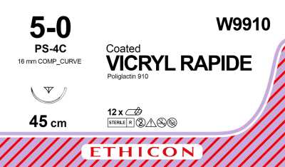 Vicryl Rapide Sutures 16mmx45cmx5/0 W9910