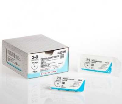 Mersilk Coated Silk Suture 3/8 Circle Reverse Cutting Needle