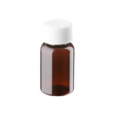 35ml Amber Plastic Pre-capped Unopac Bottles